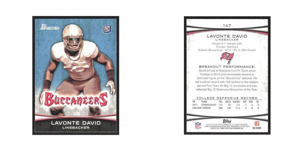 2012 Bowman Lavonte David RC Buccaneers #147