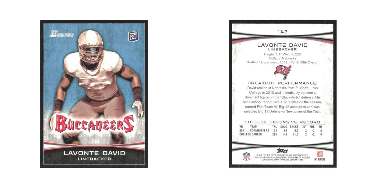 2012 Bowman Lavonte David RC Buccaneers #147