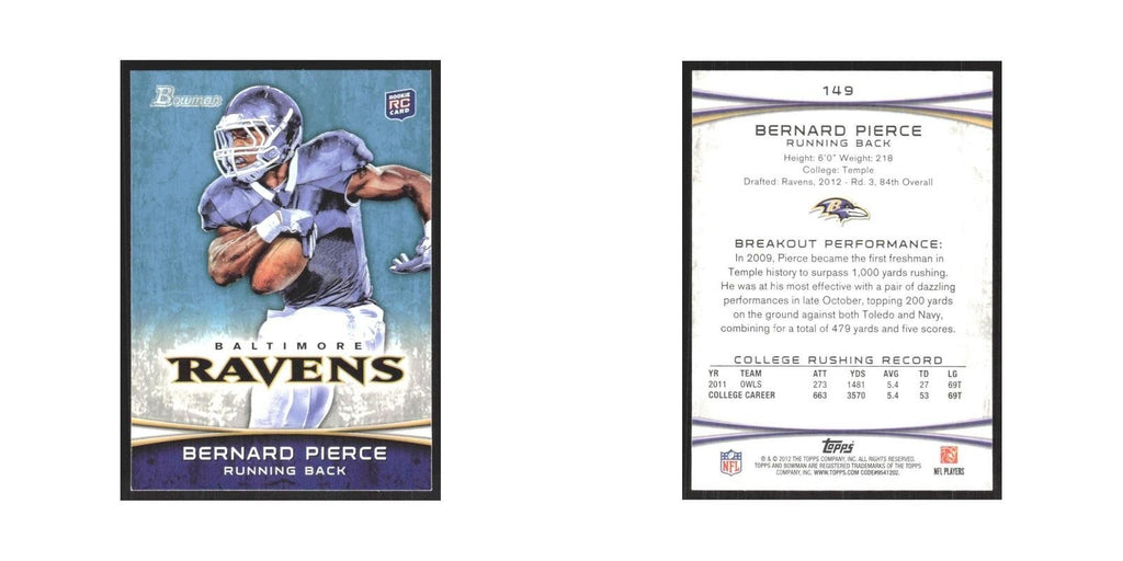 2012 Bowman Bernard Pierce RC Ravens #149