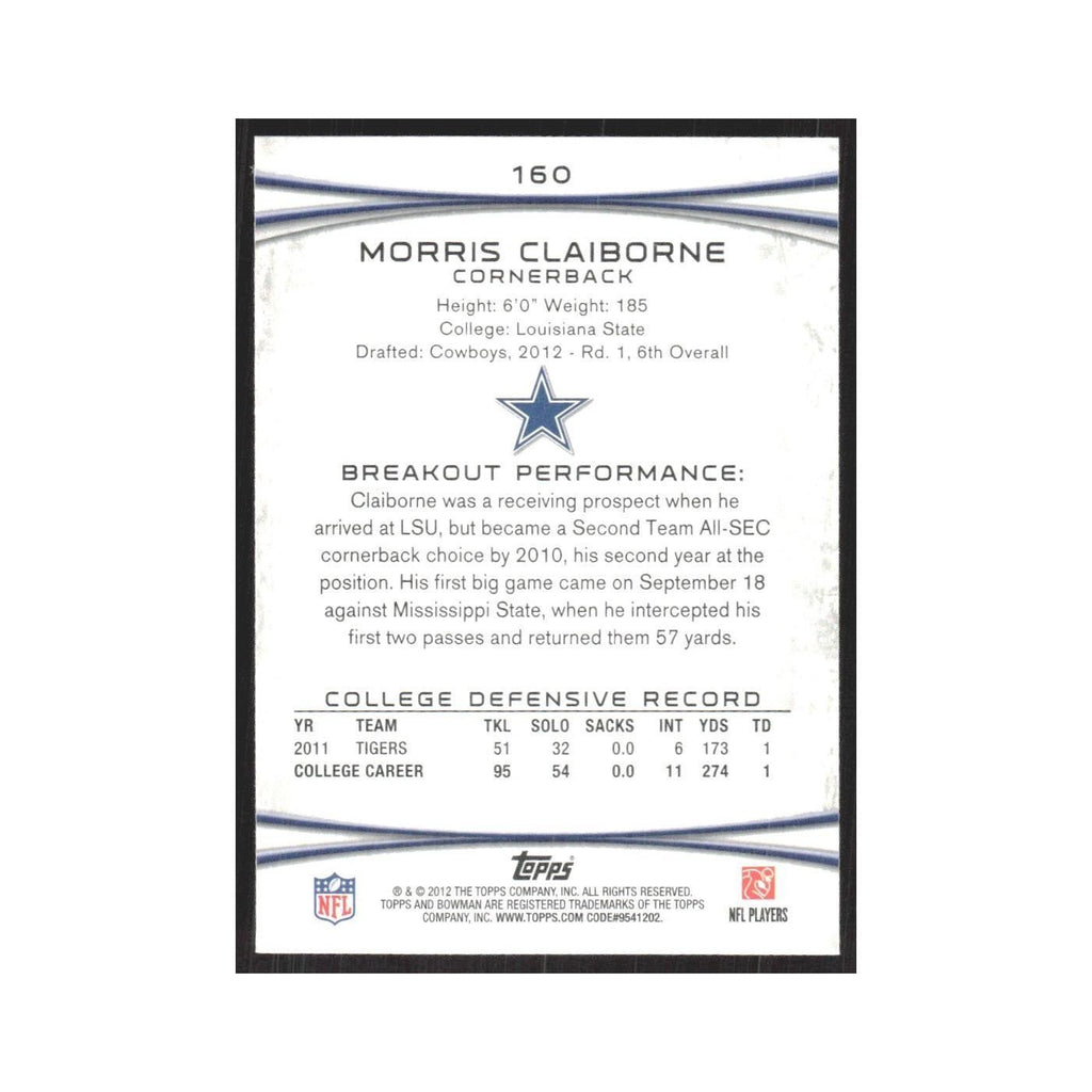 2012 Bowman Morris Claiborne RC Cowboys #160