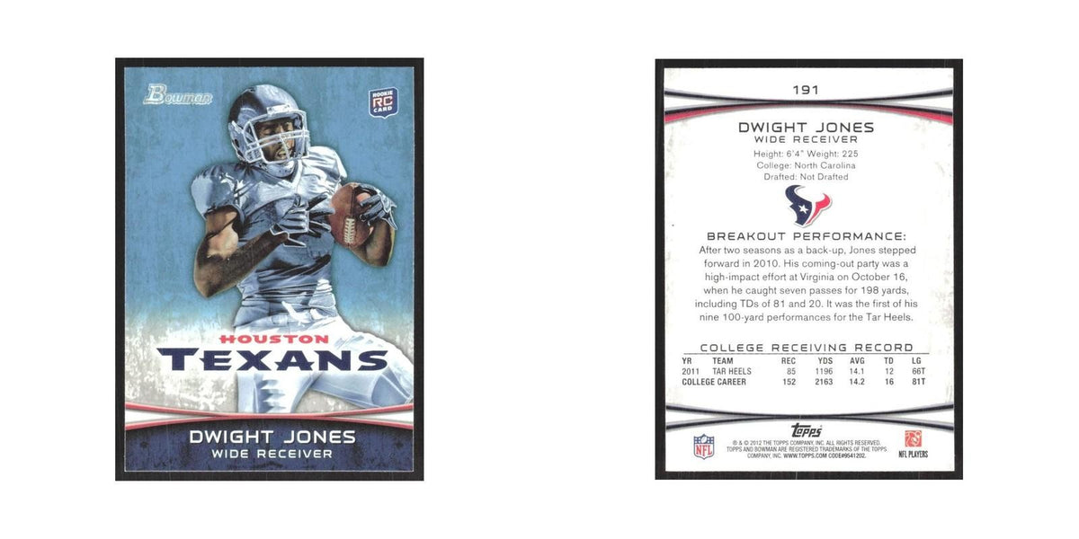 2012 Bowman Dwight Jones RC Texans #191
