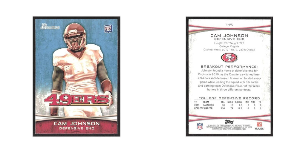 2012 Bowman Cam Johnson RC 49ers #115
