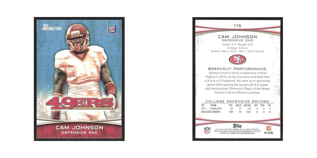 2012 Bowman Cam Johnson RC 49ers #115