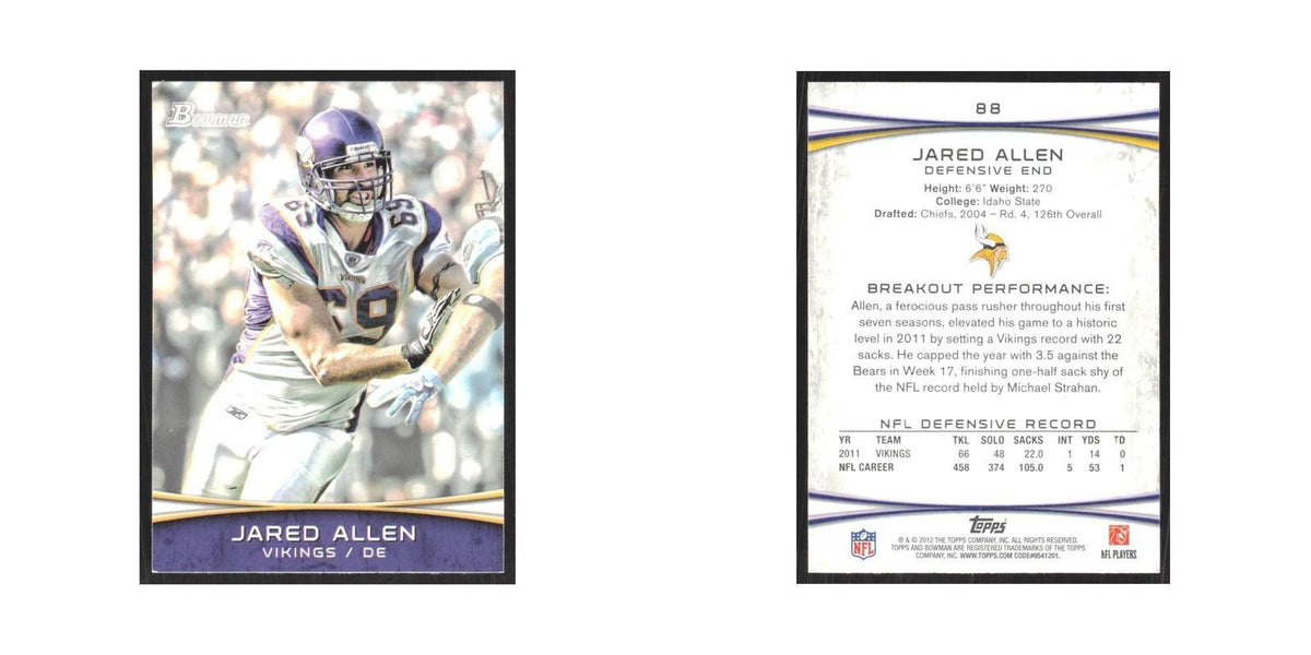 2012 Bowman Jared Allen Vikings #88