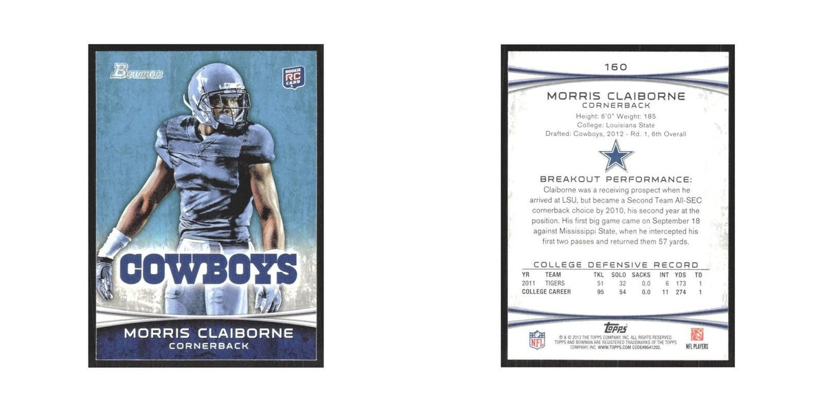 2012 Bowman Morris Claiborne RC Cowboys #160
