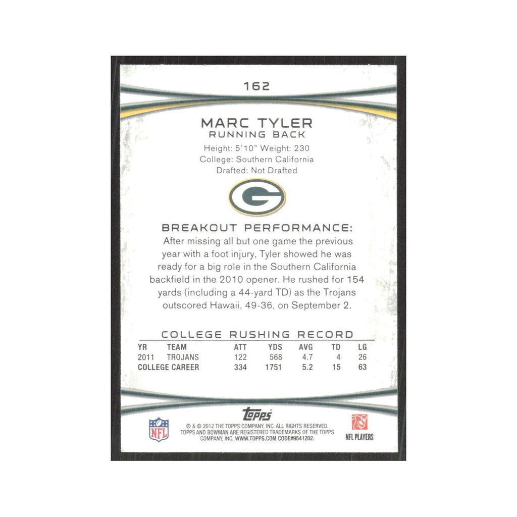 2012 Bowman Marc Tyler RC Packers #162