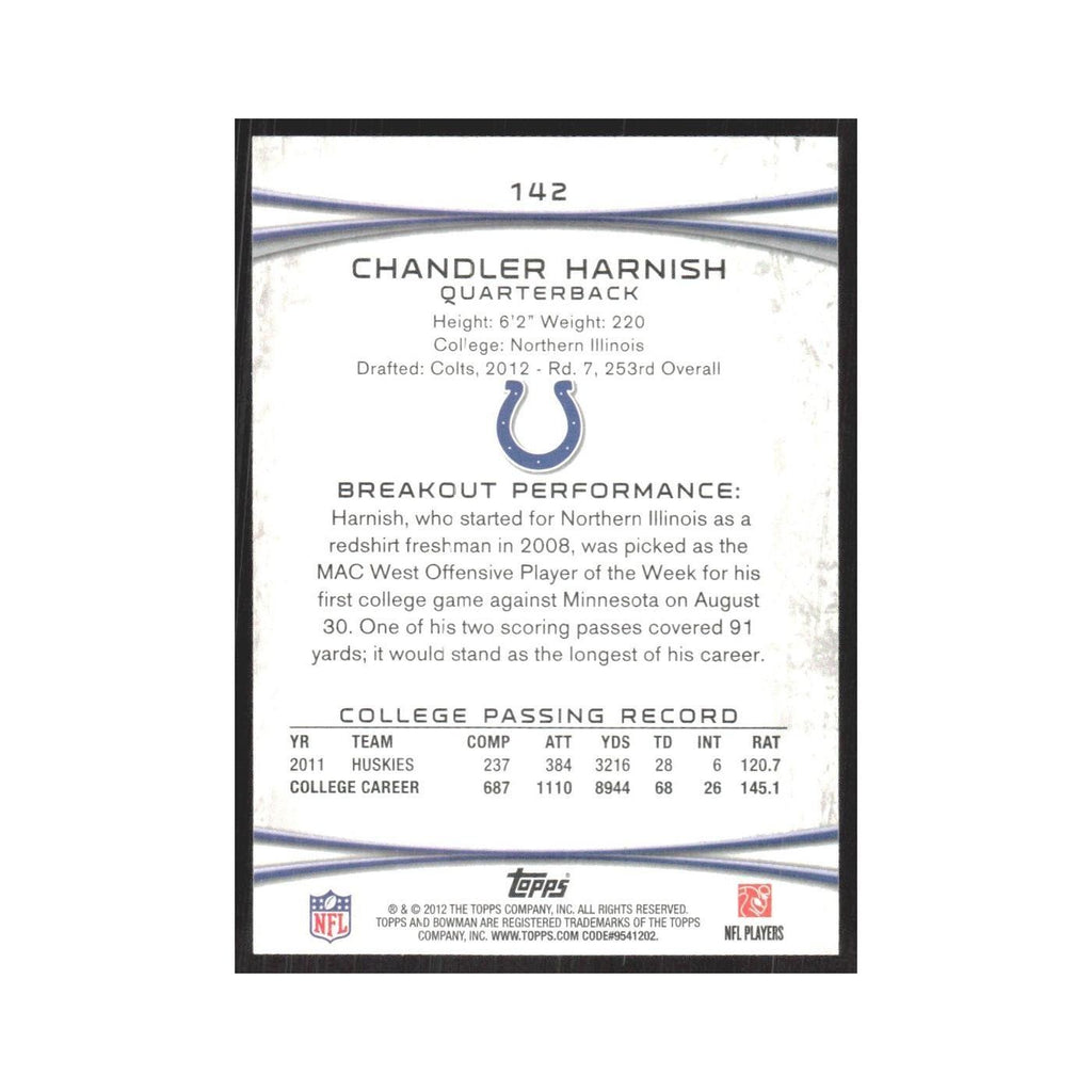 2012 Bowman Chandler Harnish RC Colts #142