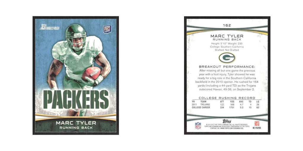 2012 Bowman Marc Tyler RC Packers #162