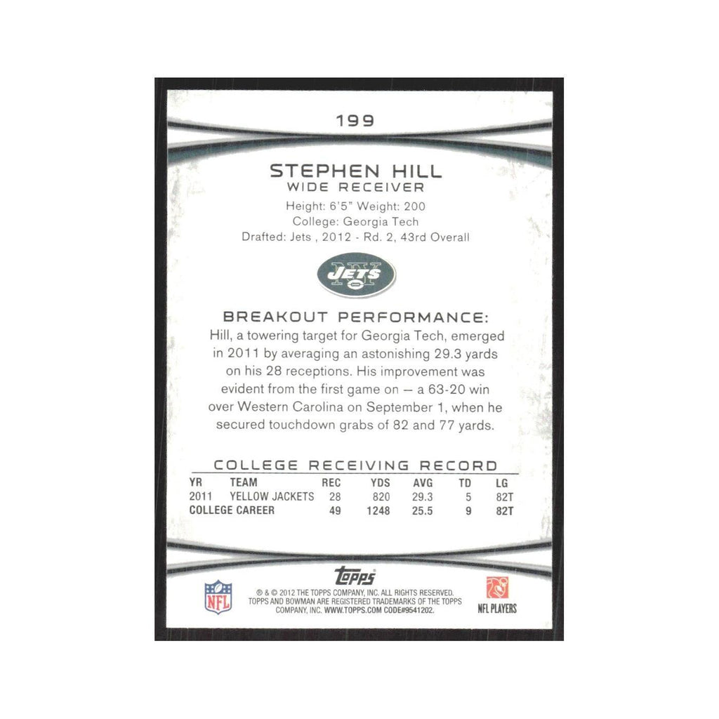 2012 Bowman Stephen Hill RC Jets #199
