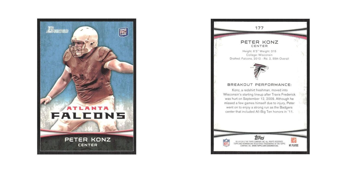 2012 Bowman Peter Konz RC Falcons #177