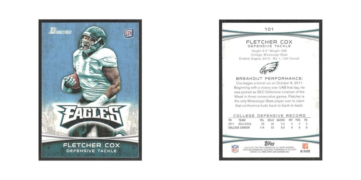 2012 Bowman Fletcher Cox RC Eagles #101