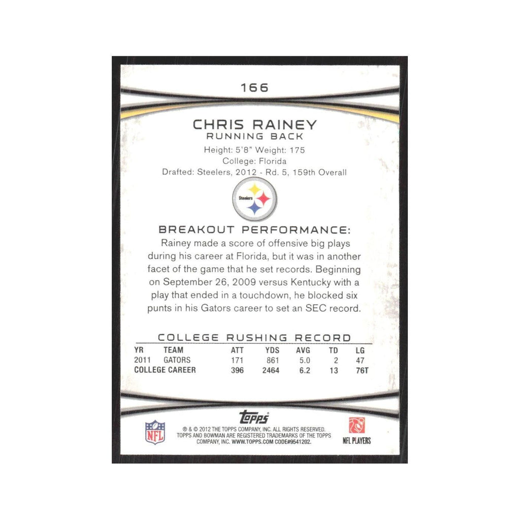 2012 Bowman Chris Rainey RC Steelers #166
