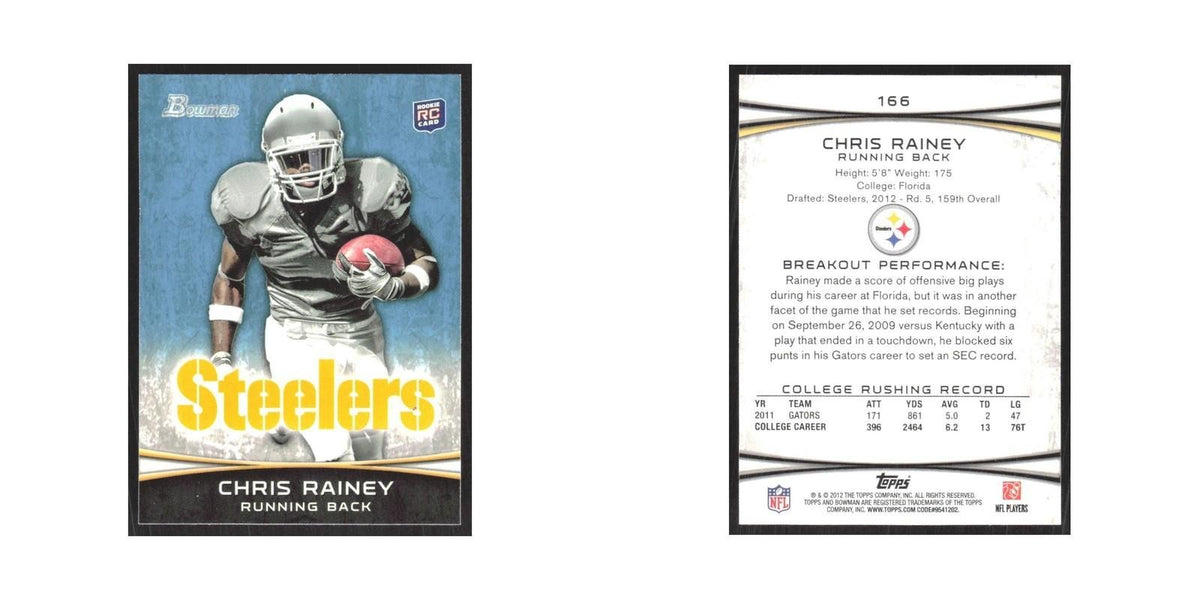 2012 Bowman Chris Rainey RC Steelers #166