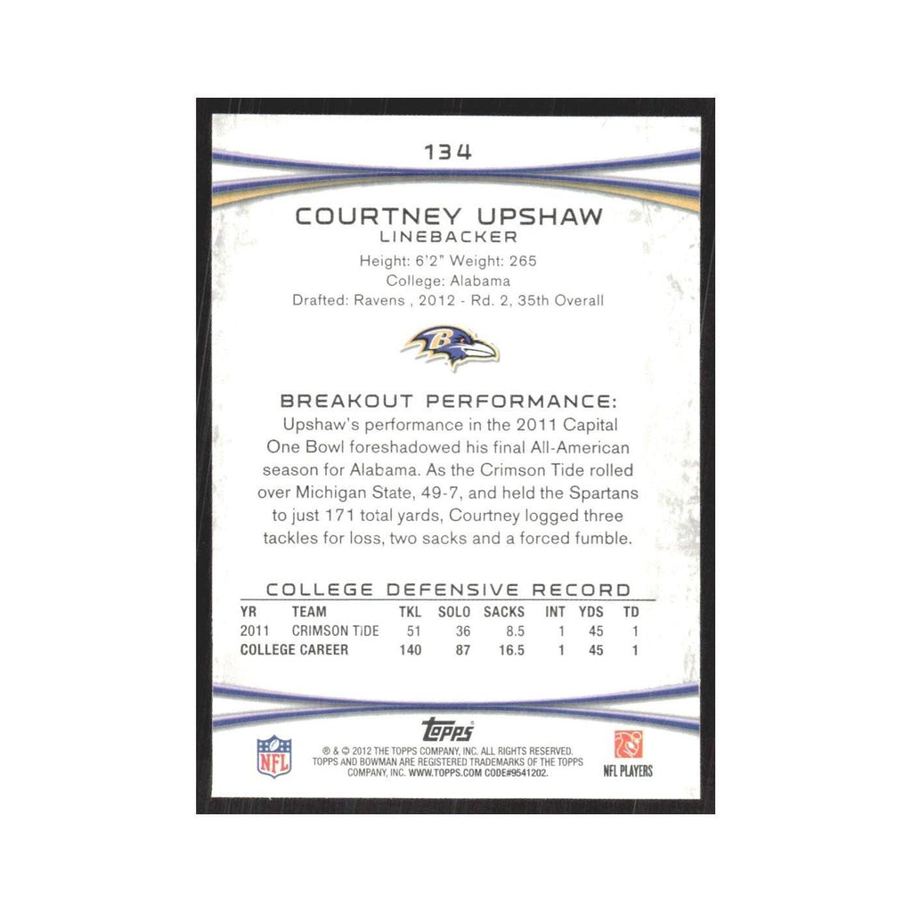 2012 Bowman Courtney Upshaw RC Ravens #134