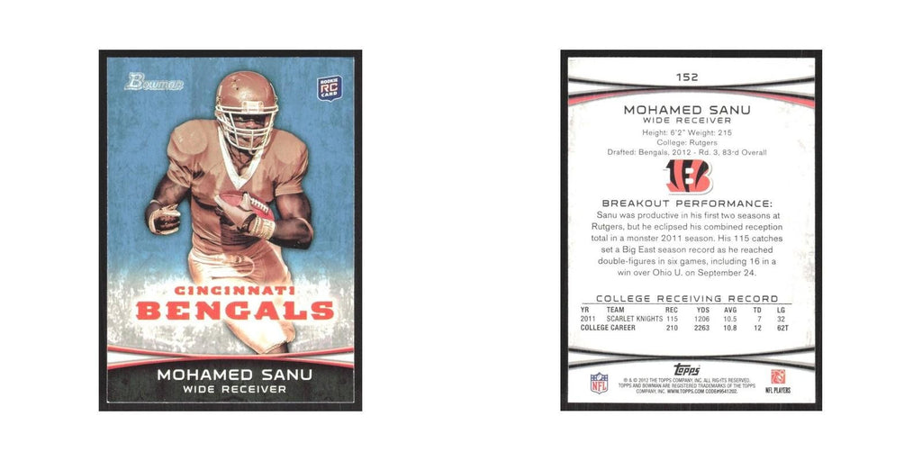 2012 Bowman Mohamed Sanu RC Bengals #152