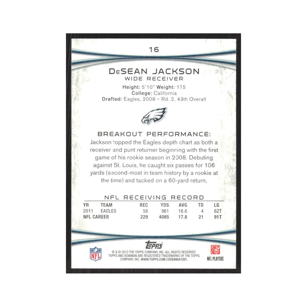 2012 Bowman DeSean Jackson Eagles #16