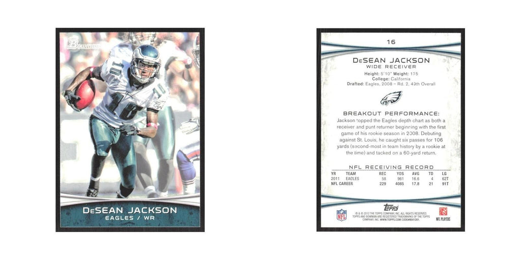 2012 Bowman DeSean Jackson Eagles #16