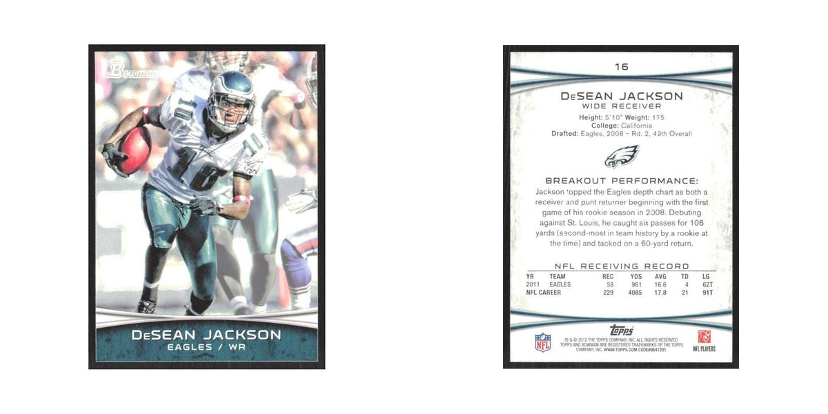 2012 Bowman DeSean Jackson Eagles #16