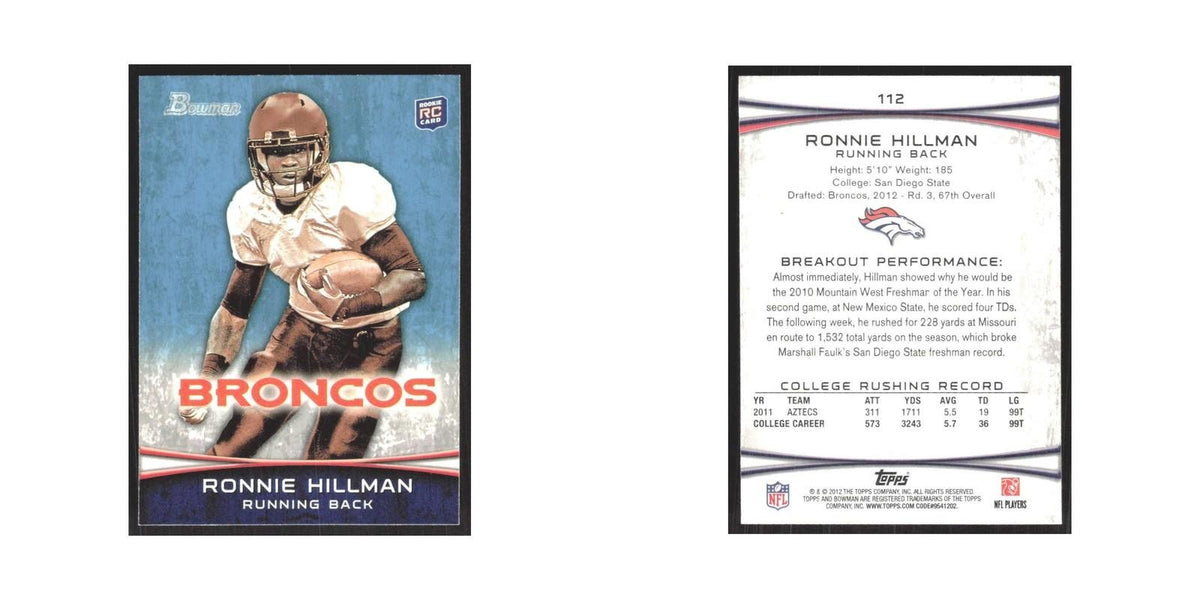 2012 Bowman Ronnie Hillman RC Broncos #112