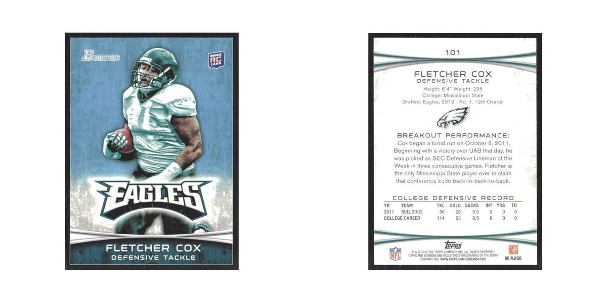2012 Bowman Fletcher Cox RC Eagles #101