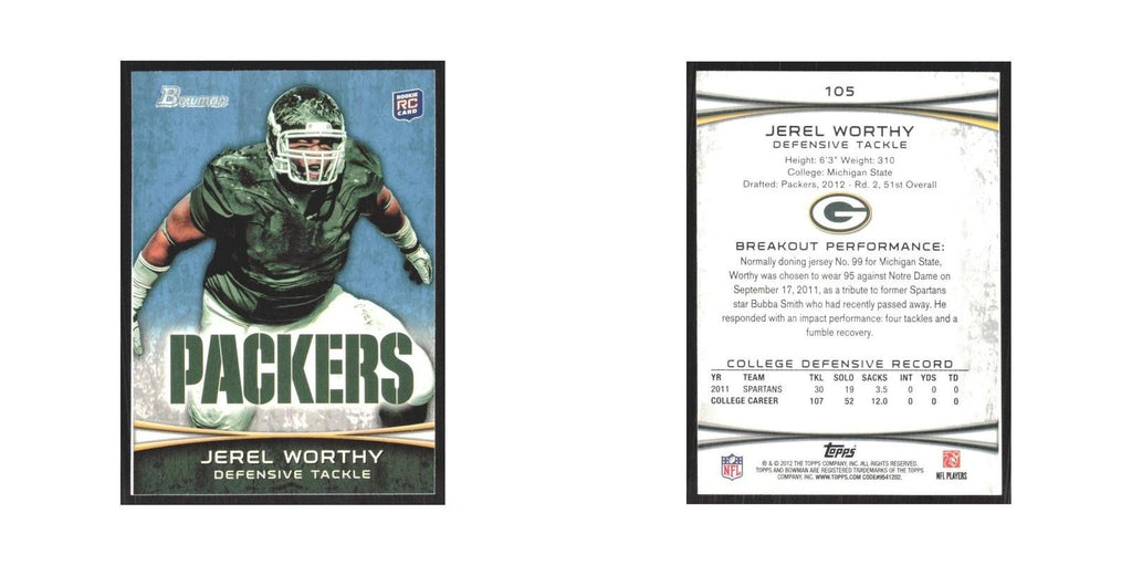 2012 Bowman Jerel Worthy RC Packers #105