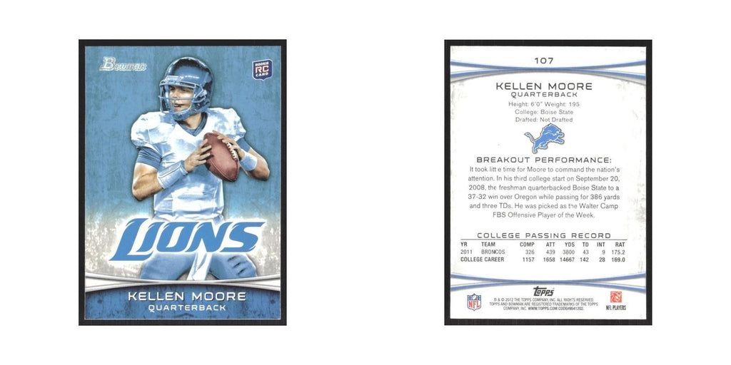 2012 Bowman Kellen Moore RC Lions #107