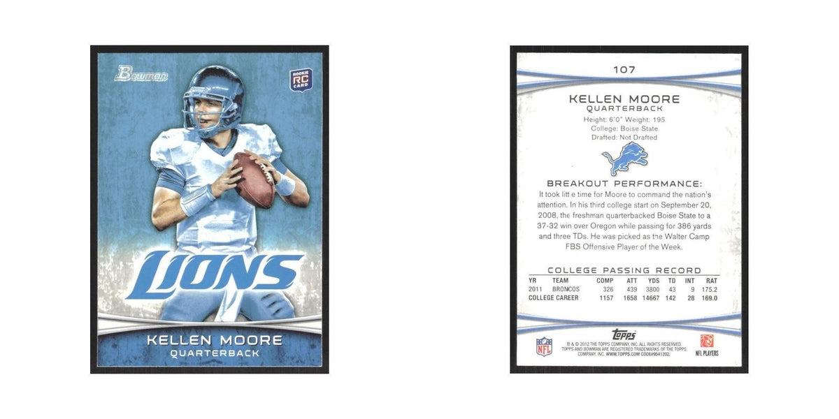 2012 Bowman Kellen Moore RC Lions #107