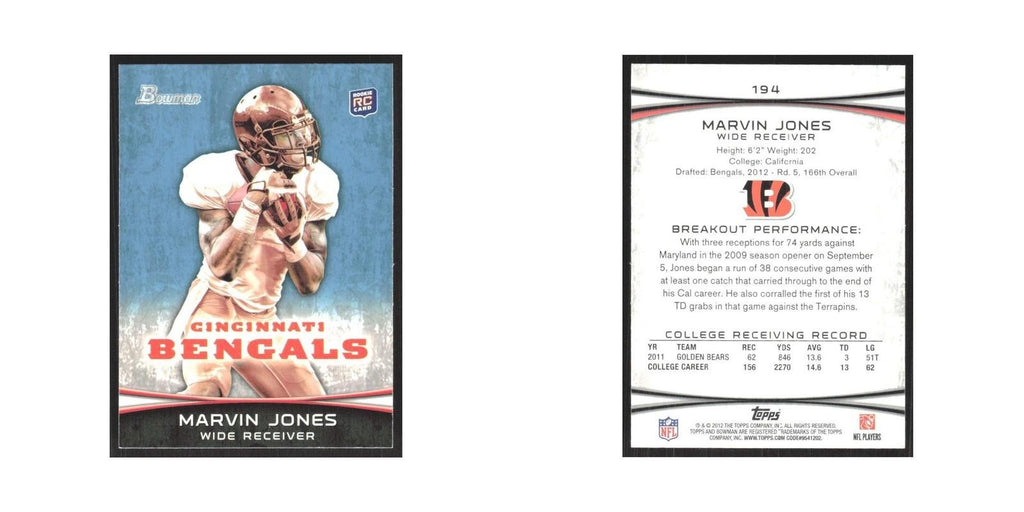 2012 Bowman Marvin Jones RC Bengals #194