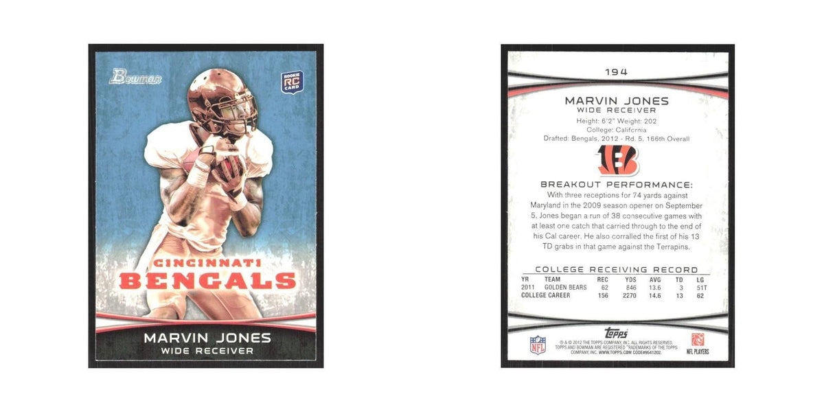 2012 Bowman Marvin Jones RC Bengals #194
