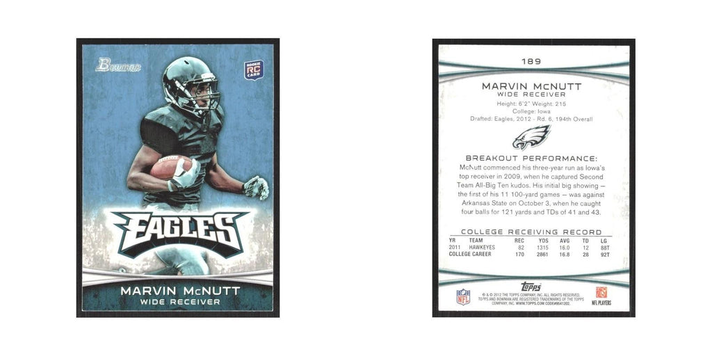 2012 Bowman Marvin McNutt RC Eagles #189