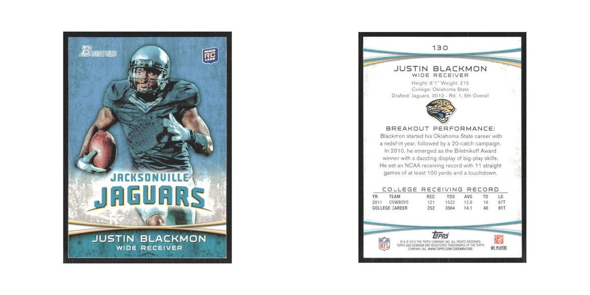 2012 Bowman Justin Blackmon RC Jaguars #130
