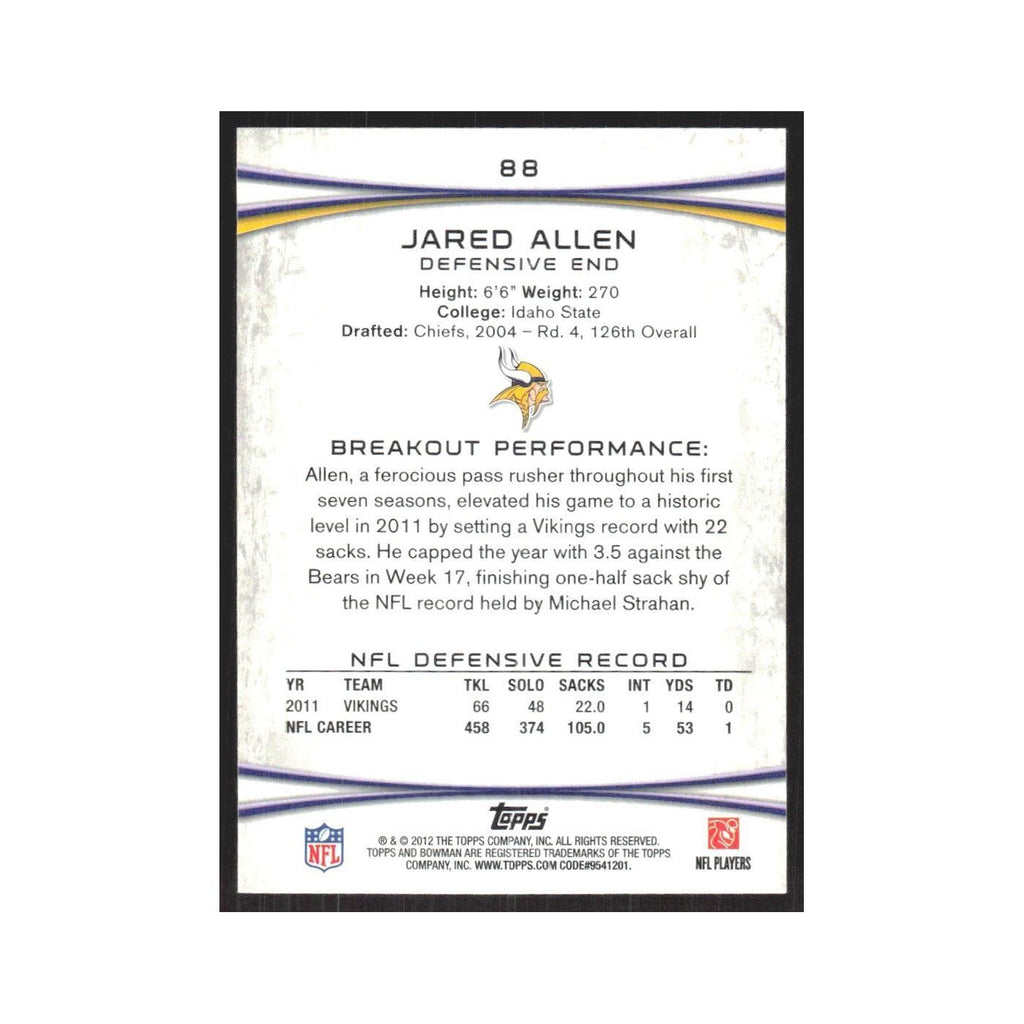 2012 Bowman Jared Allen Vikings #88
