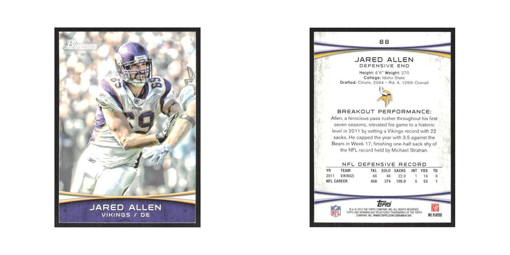 2012 Bowman Jared Allen Vikings #88