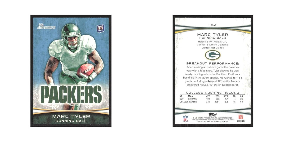 2012 Bowman Marc Tyler RC Packers #162