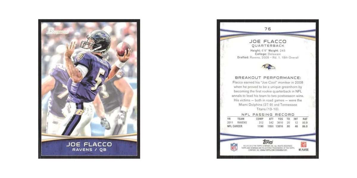 2012 Bowman Joe Flacco Ravens #76