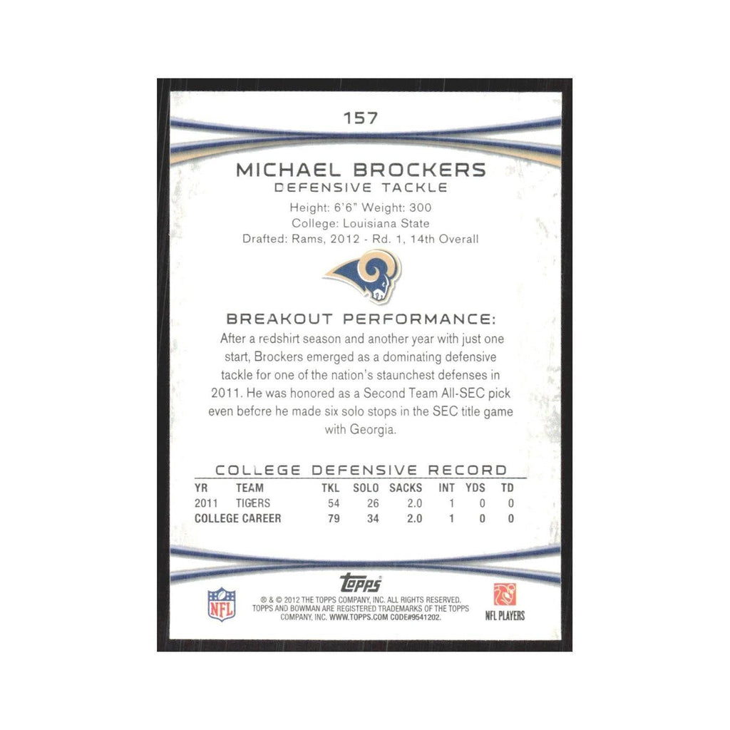 2012 Bowman Michael Brockers RC St. Louis Rams #157