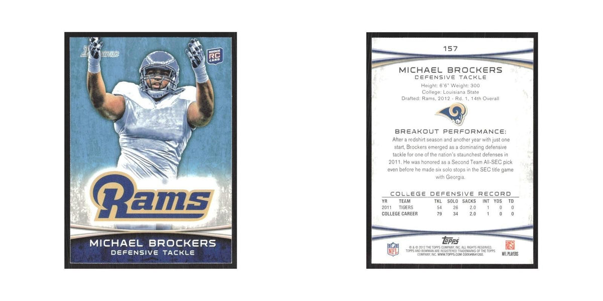 2012 Bowman Michael Brockers RC St. Louis Rams #157
