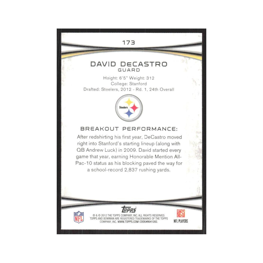 2012 Bowman David DeCastro RC Steelers #173