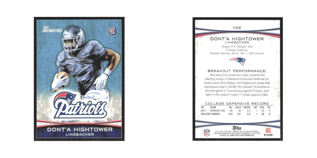 2012 Bowman Dont'a Hightower RC Patriots #102
