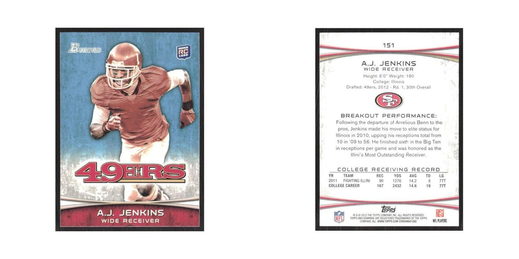 2012 Bowman A.J. Jenkins RC 49ers #151