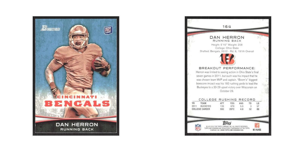 2012 Bowman Dan Herron RC Bengals #164