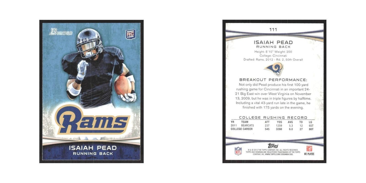 2012 Bowman Isaiah Pead RC St. Louis Rams #111