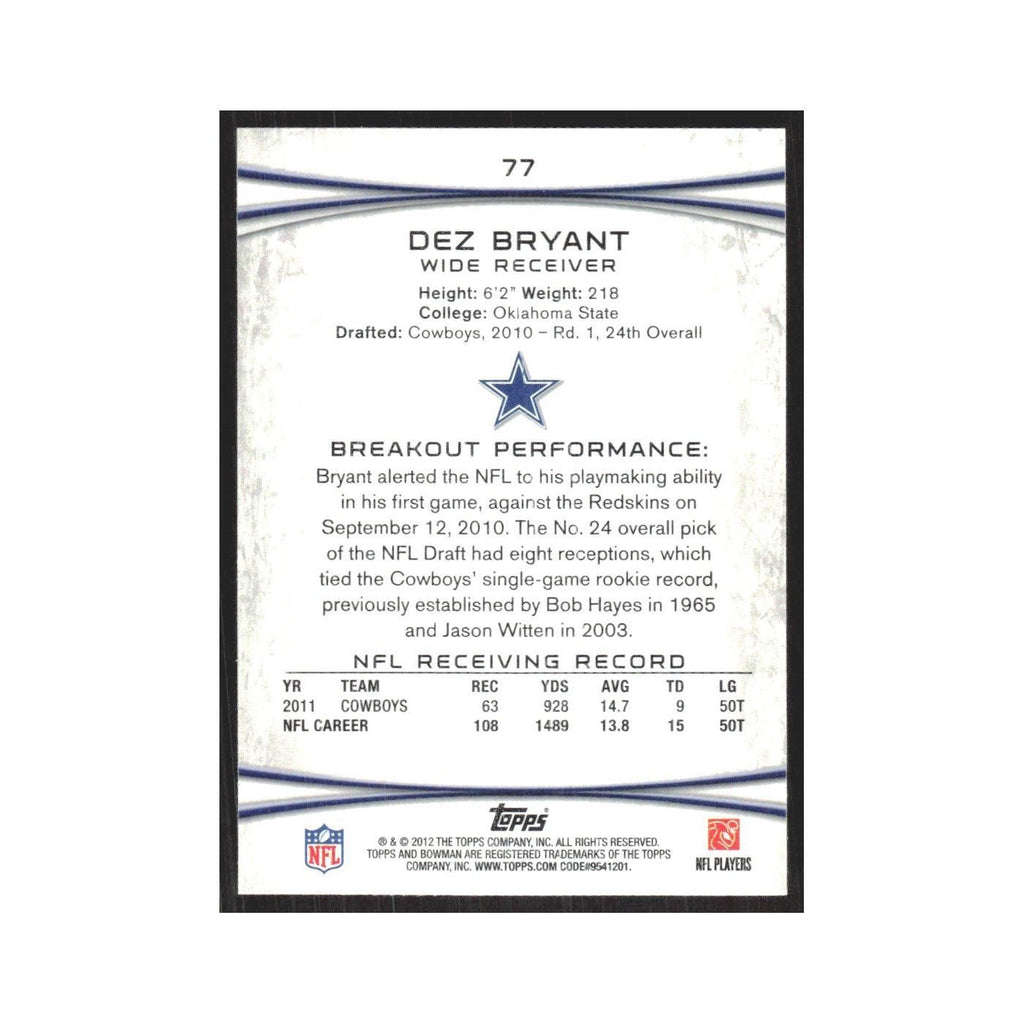 2012 Bowman Dez Bryant Cowboys #77
