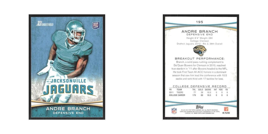 2012 Bowman Andre Branch RC Jaguars #195