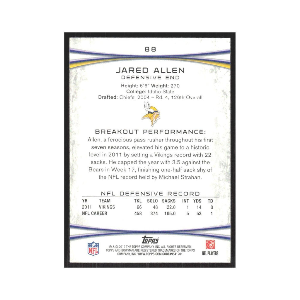 2012 Bowman Jared Allen Vikings #88