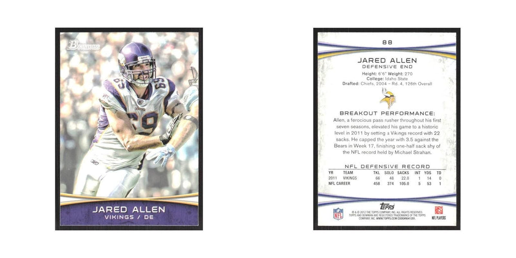 2012 Bowman Jared Allen Vikings #88