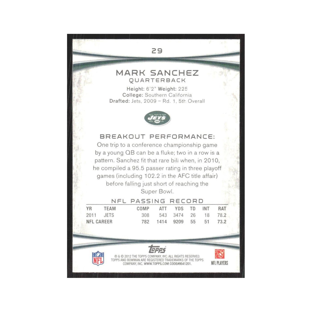 2012 Bowman Mark Sanchez Jets #29