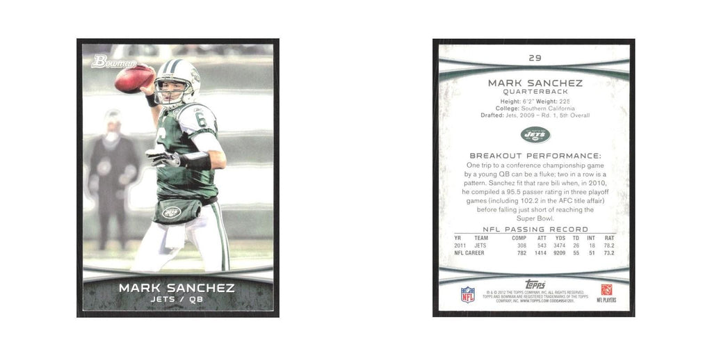 2012 Bowman Mark Sanchez Jets #29