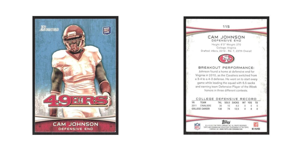 2012 Bowman Cam Johnson RC 49ers #115