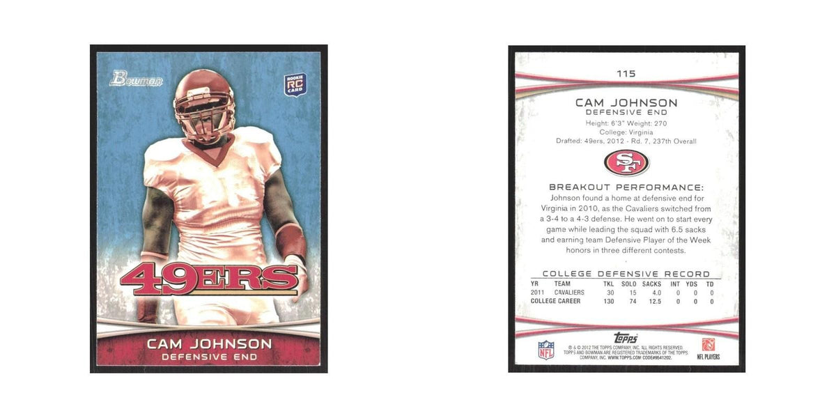 2012 Bowman Cam Johnson RC 49ers #115